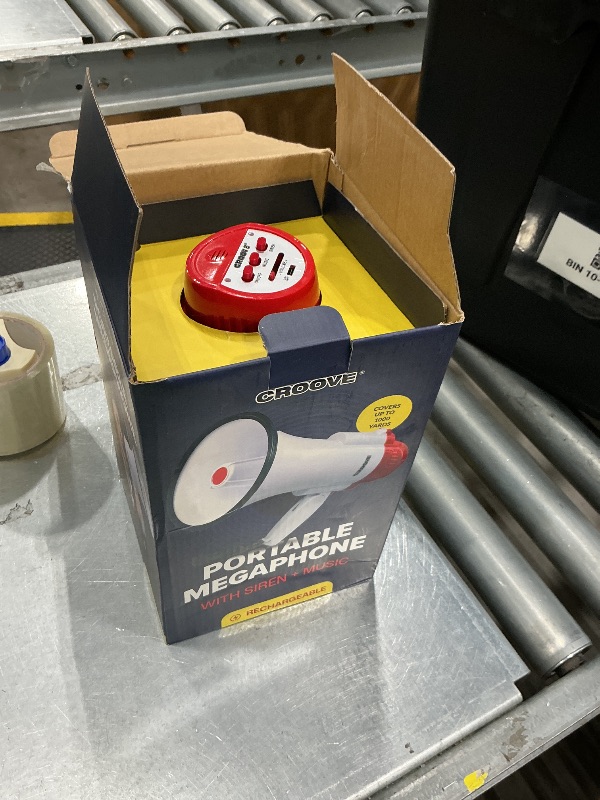 Photo 1 of ***broken*** Rechargeable Megaphone Bullhorn Speaker, 1000 Yard Voice Range, Lightweight Mini Blow Horn, Loud Mega Phone With Siren & Music, Bull Horn Noise Makers for Sporting, Camp Counselor, Coach Essentials