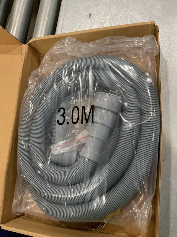 Photo 1 of 10 FT Washing Machine Drain Hose, Universal Dishwasher Drain Hose Kit, Including a 10 FT Dishwasher Drain Hose Extension, 1 White Extension Joint, 6 Steel Clamps and U-Shaped Elbow Hose Bracketr