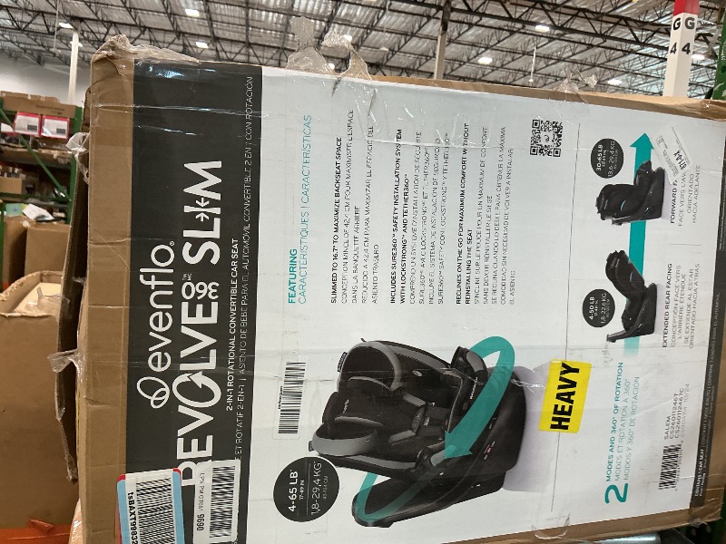 Photo 1 of ***UPDATED 7/26*** Evenflo Revolve360 Slim 2-in-1 Rotational Car Seat with Quick Clean Cover (Salem Black)