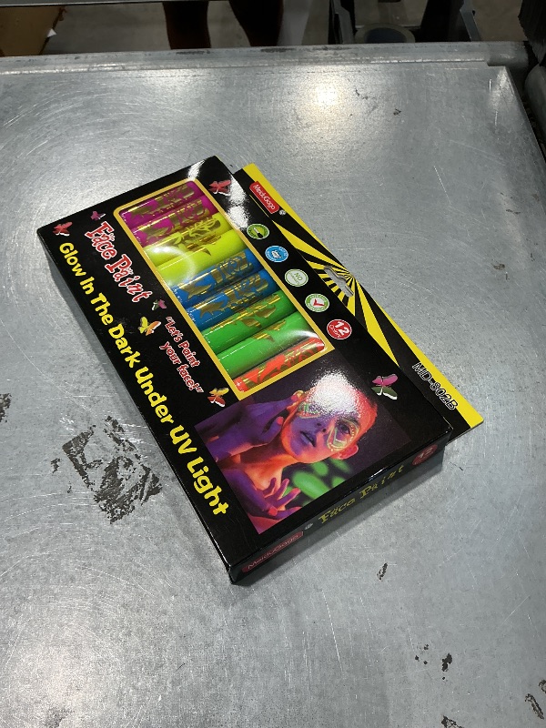 Photo 1 of 12 PCS Glow Face Body Paint, Glow In The Dark Under UV Black Light Sticks Makeup Neon Face Painting Kits for Adult Halloween Festival Accessory Glow Party Supplies