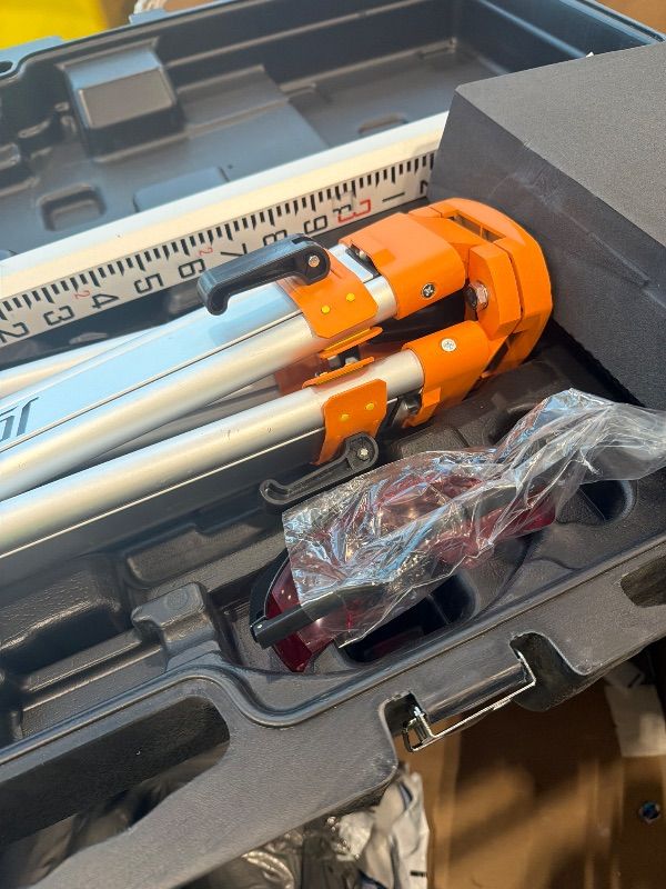 Photo 1 of *** Just the stand measuring ruler***Johnson Level & Tool 99-028K Electronic Self-Leveling Dual Slope Horizontal/Vertical Rotary Laser System, Red, 1 Kit