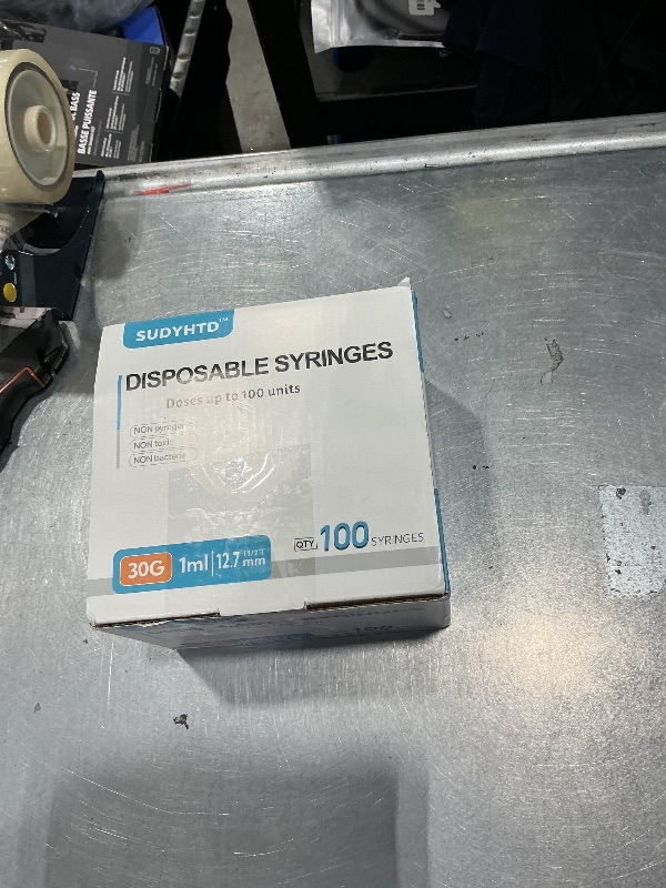 Photo 1 of 100 Pack 1ml/cc 30G 1/2Inch Syringes, Lab Syringes, Individual Package