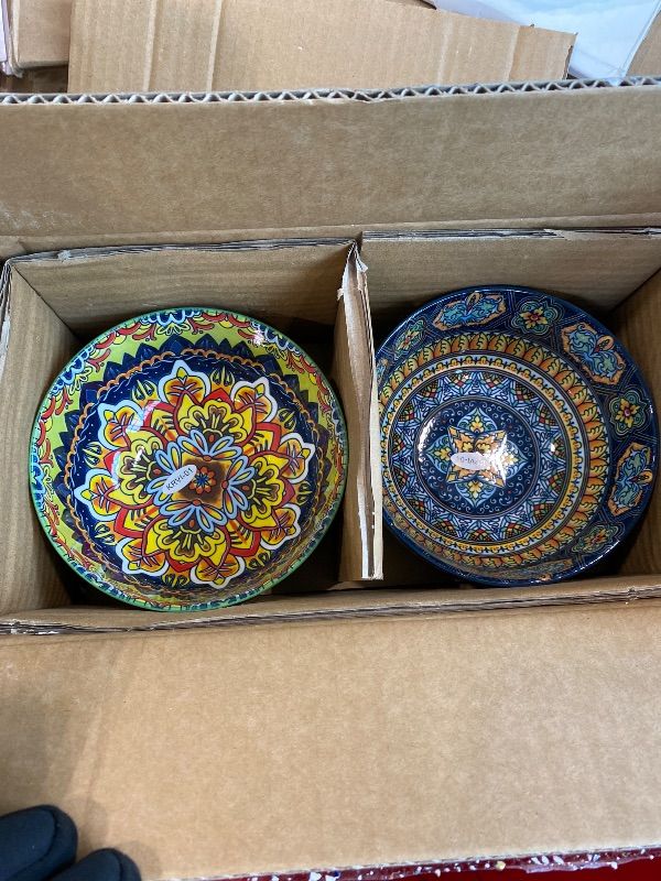 Photo 1 of (MISSING PIECES) vancasso Plates and Bowls Sets,12-Piece Porcelain Dinnerware Set Service for 4, Bohemian Style Dishes Set for 4, Kitchen Dinner Set, Microwave and Dishwasher Safe, Scratch Resistant, Series KRVI
