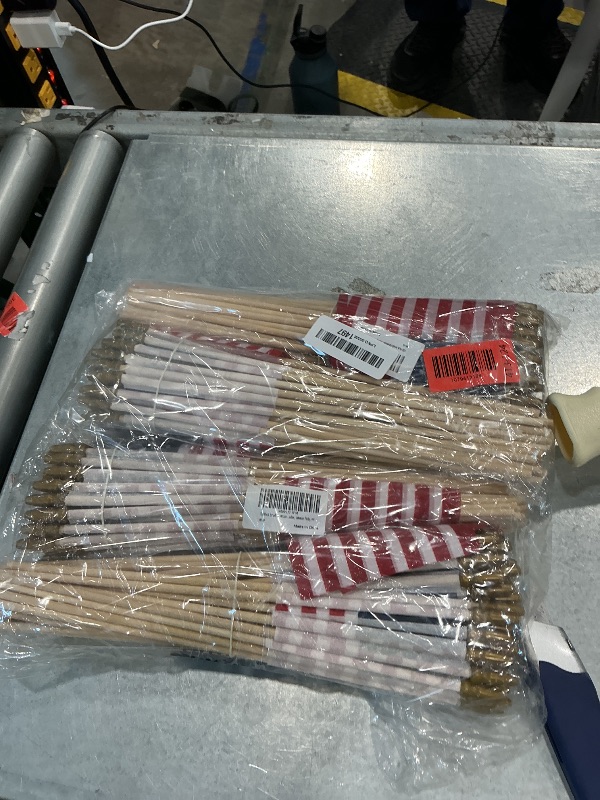 Photo 1 of 100 Pack Small American Flags on Stick, 4x6 Inch Small US Flags/American Flags for Outside, Mini Hand Held Stick Flags, Memorial Day,250 Anniversary, 4th of July Decorations,Patriotic Decorations