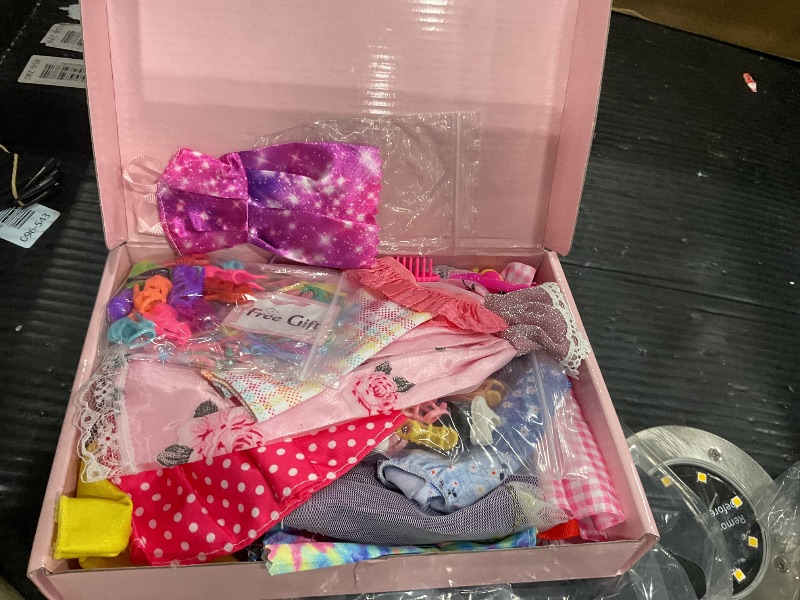 Photo 1 of ?195 Pcs Doll Clothes and Accessories Kit, Include Princess Gowns, Fashion Skirt, Slip Dresses, Tops, Pants, Bikini Swimsuits, Shoes, Crowns, Necklaces, Glasses, Hangers in Gift Box for 11"-12" Dolls