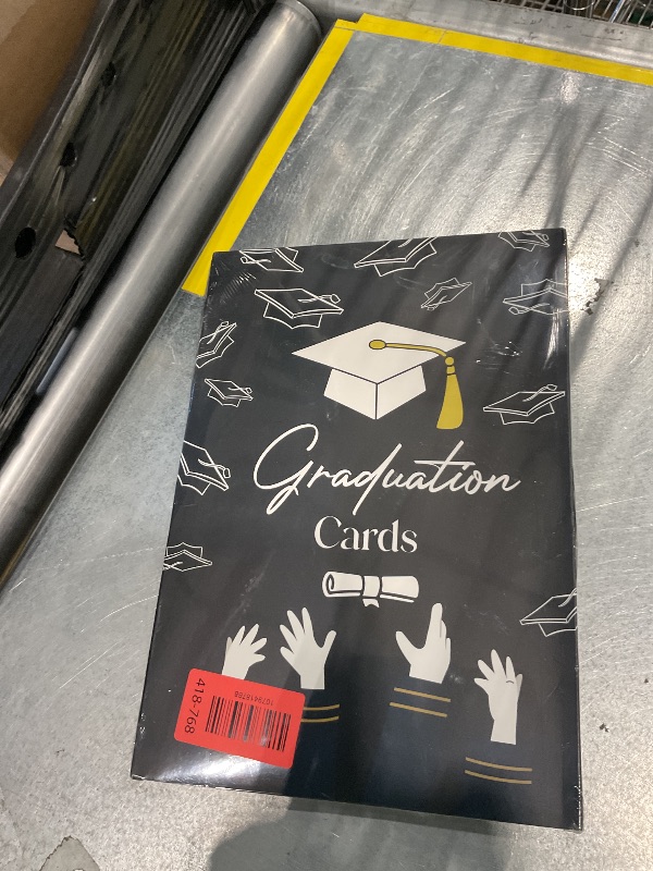 Photo 1 of 12 Pack Gold Foil Graduation Cards 5 x 7 in with Envelopes and Sticker Seals, 6 Elegant Designs with Printed Messages Inside, Congrats Cards for High School & College Graduates, Gifting and Mailing