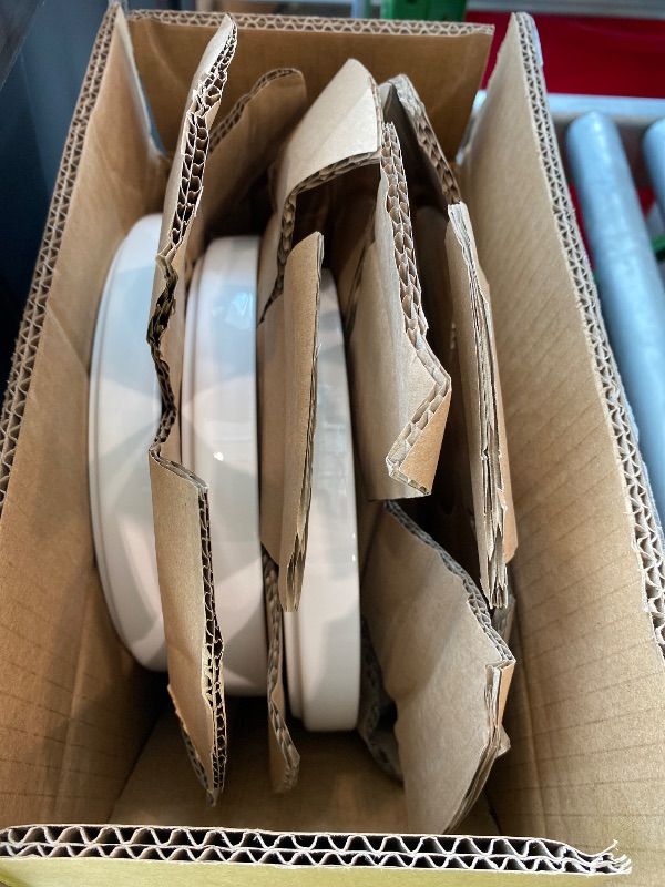 Photo 1 of [DAMAGED] [MISSING PARTS] Sweejar Porcelain Dinnerware Sets for 4, 12 Pieces Ceramic Plates and Bowls Set, Classic Modern Simple Kitchen Dinner Dining Ware Set, Dishwasher and Microwave Safe Dishes Sets(Pure White)