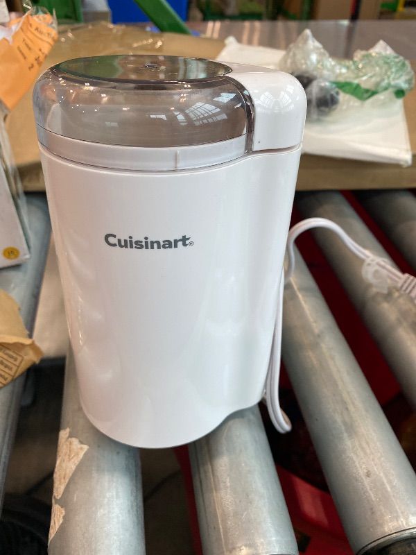 Photo 1 of [NONFUNCTIONAL] Cuisinart Coffee Grinder, One Touch Control Coffee Bean Grinder with Stainless Steel Bowl and Blades, 2.5 oz/70g Capacity Enough for 12 Cups, On/Off Switch with Safety Interlock, DCG-20N, White