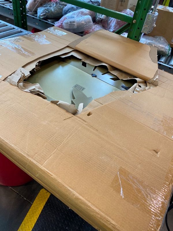 Photo 1 of [DAMAGED] Creative Co-Op Sunburst Rectangular Wall Mirror, Gold
