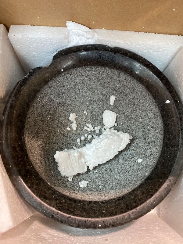 Photo 1 of *** ONLY BOWL ****** SIDE OF BOWL CHIPPED*** Velaze Large Mortar and Pestle Set, 100% Granite, Natural Unpolished, Herb Crusher, Spice Grinder, Stone Grinder Bowl for Making Guacamole and Pesto, 6.3 Inch Pestle and 16 oz Mortar(2 Cup)
