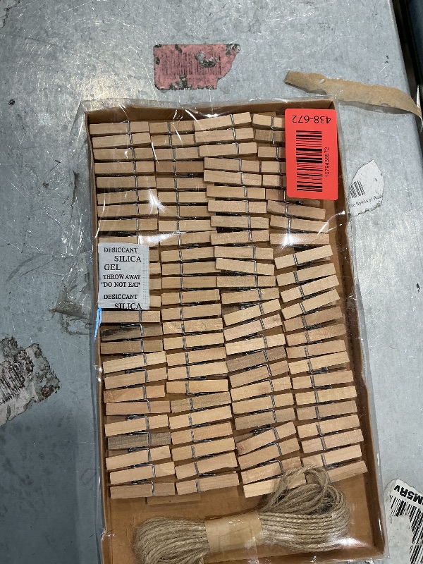 Photo 1 of 1.35 Inch Mini ClothesPins for Photo?100 Pcs? with 32 Feet Jute Twine?Mini Clothes Pins for Crafts,Wooden Small Clothes Pins for Pictures,Tiny Decorative Clothespins for Baby Shower(Natural Color)