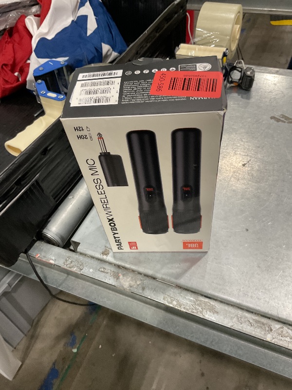 Photo 1 of [Missing receiver] JBL PartyBox Wireless Mic - 2X Digital Wireless Microphones, Rechargeable Battery (20hrs - 700mAh), Clear Voice, Crisp Sound, Stable 2.4GHz Connection, Compatible with All PartyBox Speakers (Black)