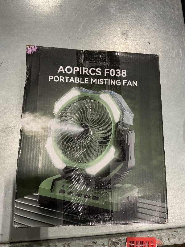 Photo 1 of ** NOT FUNCTIONAL *** ***07/31 SOLD FOR PARTS // FINAL SALE *** Aopircs Misting Fan - Pink Portable Rechargeable Fan with 9oz Water Tank, Light, Hook - Versatile, 120H MAX Cooling, Last 5H Mist, 4 Speed, Sleep Mode - Outdoor Fans for Camping, Travel, Pati