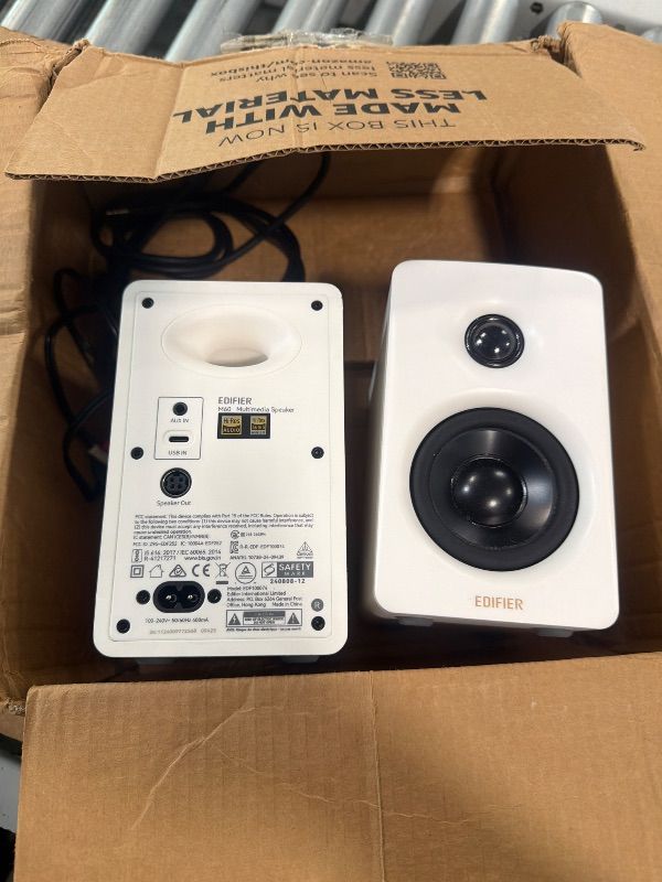 View 4 of [NON FUNCTIONAL] Edifier M60 Multimedia Speaker Bluetooth 5.3, 66W RMS, Hi-Res Audio & Hi-Res Wireless Audio, LDAC,3" Mid Bass & 1" Tweeter, USB-C & Aux Inputs, Compact Desktop Speaker - White