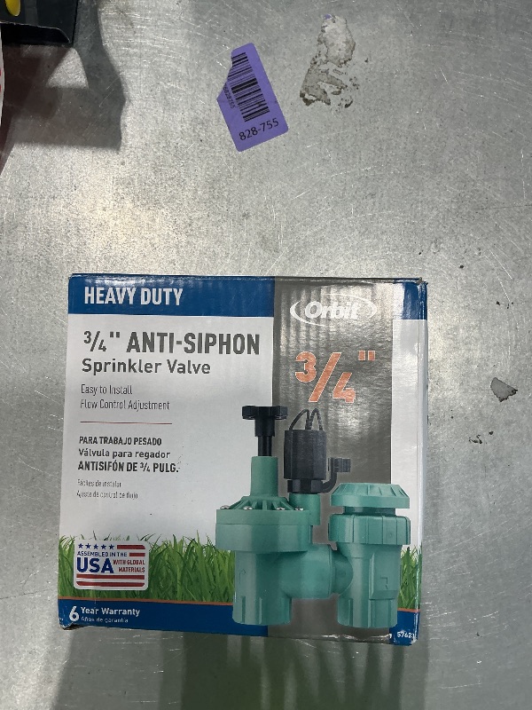 Photo 1 of 1-Pack Orbit 57623 3/4" FPT 100 Series Anti-Siphon Automatic Sprinkler Valve with Flow Control