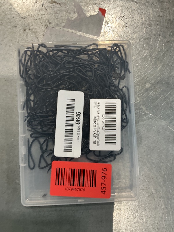 Photo 1 of 100 Pack Black Metal Curtain Hooks Pin-On Drapery Hooks,Suitable for Window,Door,Shower Curtain