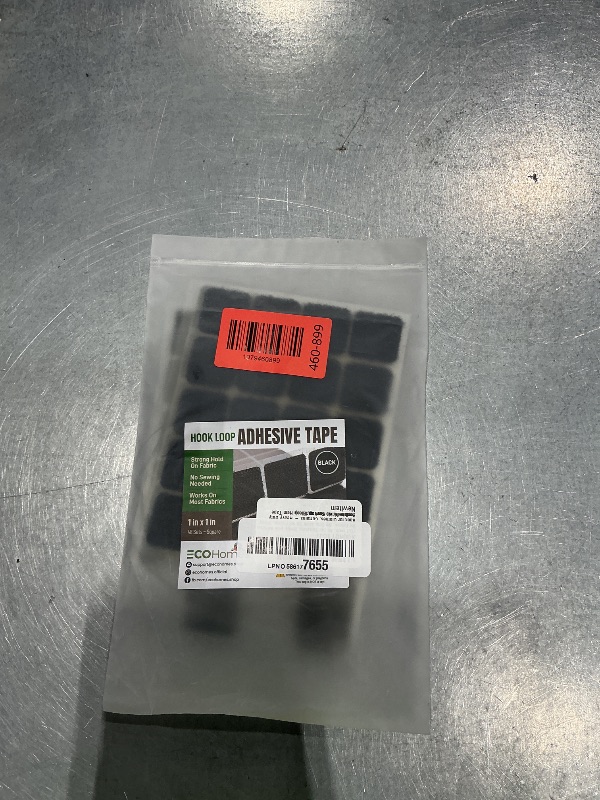 Photo 1 of (1x1 Inch, 48 Set Squares) Strips with Adhesive for Fabric, No Sew Stick On for Fabric, Sticky Back for Clothes, Curtains - Heavy Duty Double Sided Hook and Loop Hem Tape Fasteners, No Sewing, Black