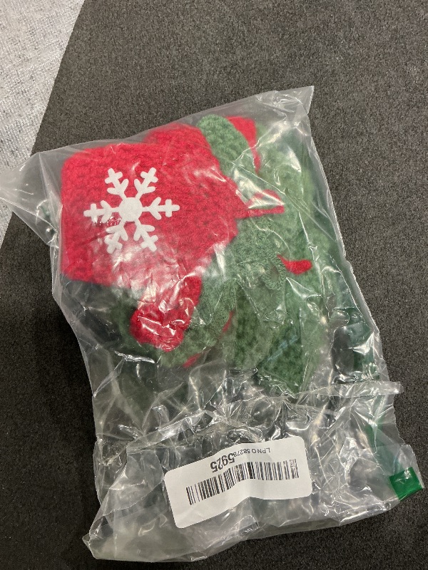 Photo 1 of 12 Pcs Handcrafted Crochet Ugly Sweater Ornament Christmas Red and Green Ugly Sweater Decorations for Christmas Tree Snowflake Gingerbread Reindeer Santa Hanging Decor for Xmas Winter Party Favors