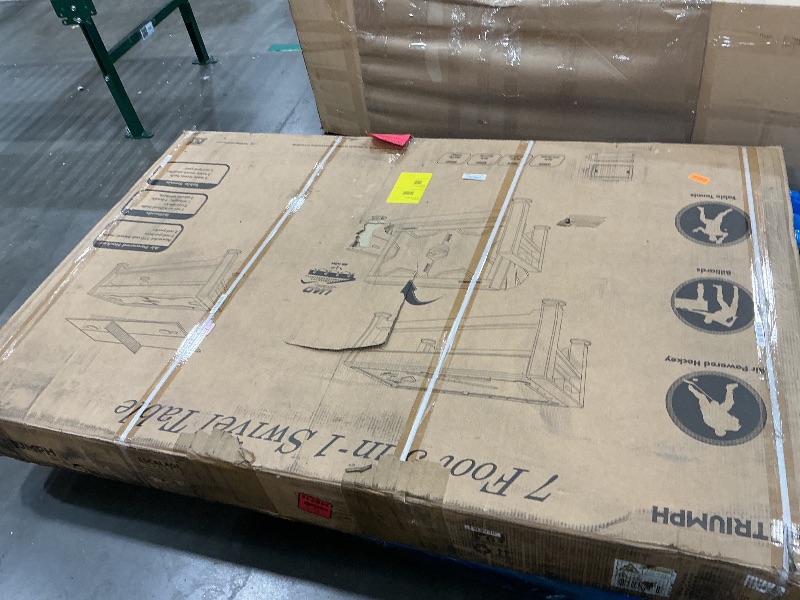 Photo 1 of ***Factory Sealed Never Opened****Triumph 3-in-1 Swivel Multi-Game Table – 84" Rotating Game Table with Air Hockey, Billiards & Table Tennis – Complete Accessory Set Included – Space-Saving Family Game Room Entertainment