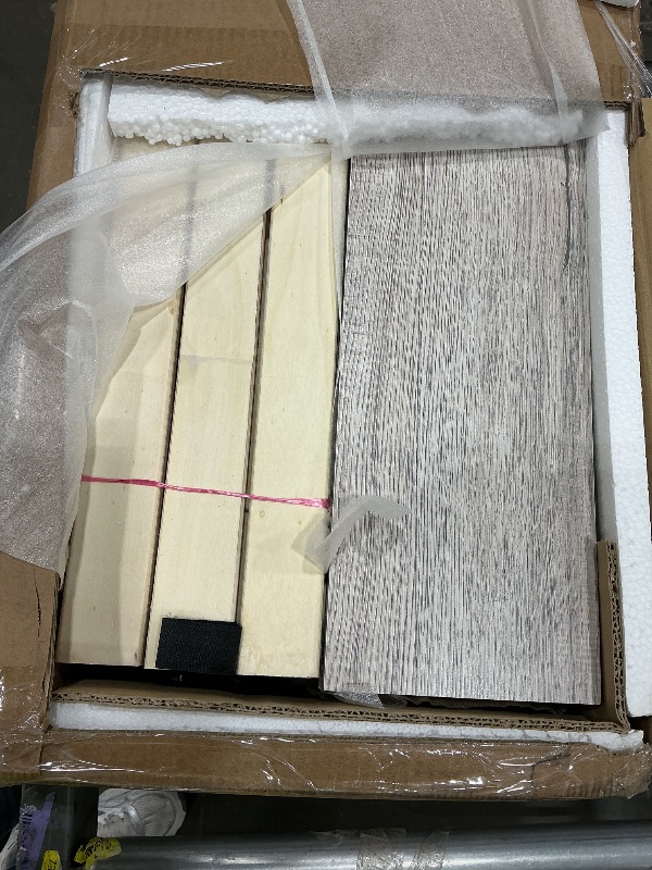 Photo 1 of [Partial Set - Just Slats] ] KISLOT Wood Bed Frame with Headboard and Footboard, Light Gray, Queen