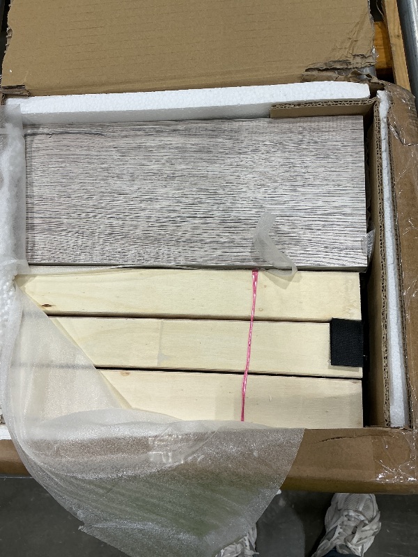 Photo 1 of [Partial Set - Just Slats] ] KISLOT Wood Bed Frame with Headboard and Footboard, Light Gray, Queen