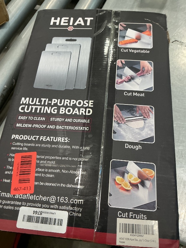 Photo 1 of 100% Pure Titanium Cutting Board Set of 3, Titanium Cutting Boards for Kitchen,Double-Sided Chopping Boards for Raw & Cooked Food, Non-Toxic, Handles Included, Dishwasher Safe(M+L+XL)