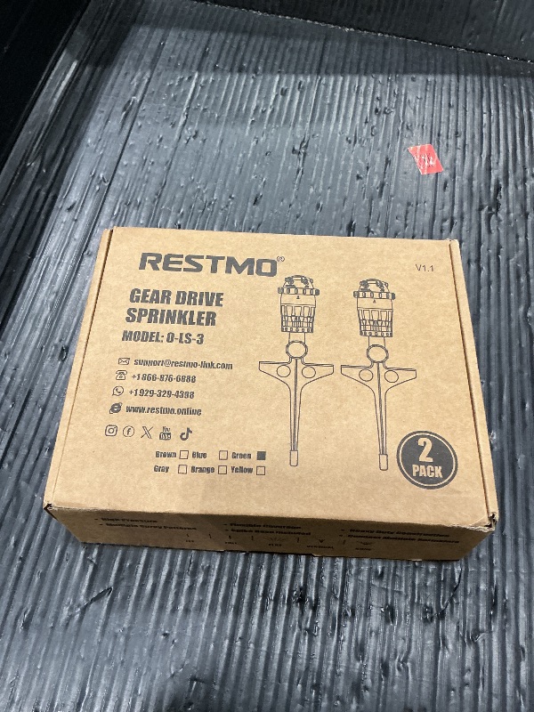Photo 1 of [2 Pack] RESTMO Gear Drive Sprinkler with Metal Spike Base, 5-Pattern Heavy Duty Gardening Watering System, Multi-Adjustable Lawn Sprinkle for Garden Plant, Flower Bed and Large Yard Area, Green