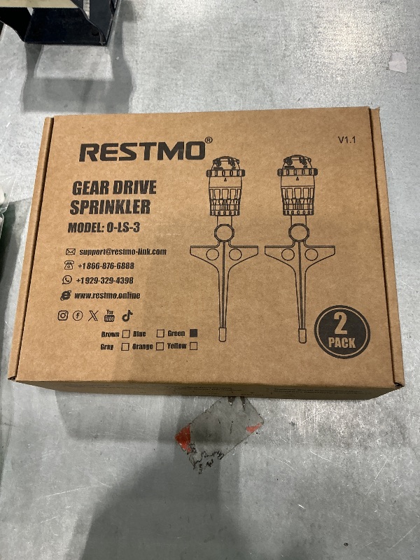 Photo 1 of [2 Pack] RESTMO Gear Drive Sprinkler with Metal Spike Base, 5-Pattern Heavy Duty Gardening Watering System, Multi-Adjustable Lawn Sprinkle for Garden Plant, Flower Bed and Large Yard Area, Green