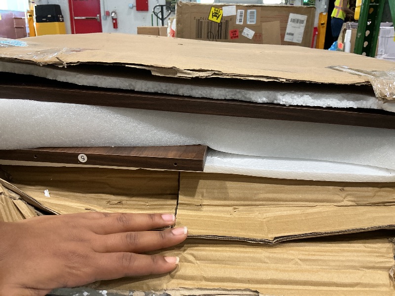 View 4 of [DAMAGED] [SOLD FOR PARTS] BigPonPon 2-Tier Washer and Dryer Countertop,2.75" H Guard,58" W x 28" D Laundry Countertop Cover with Non-Slip Pad,Large Space Laundry Topper for Folding Clothes Over Washer and Dryer-Dark Walnut