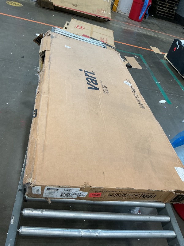 Photo 1 of [Damaged and only 1 box] Vari ComfortEdge Electric Standing Desk – 72x30 – Reclaimed Wood/Slate
