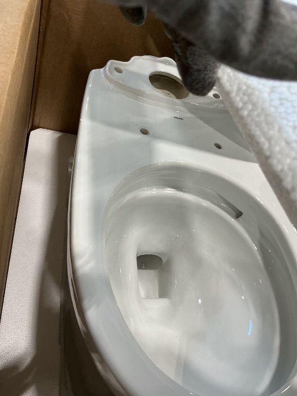 Photo 1 of *******BOWL ONLY*******TOTO Drake Two-Piece Round 1.6 GPF Universal Height TORNADO FLUSH Toilet with CEFIONTECT, Cotton White - CST775CSFG#01