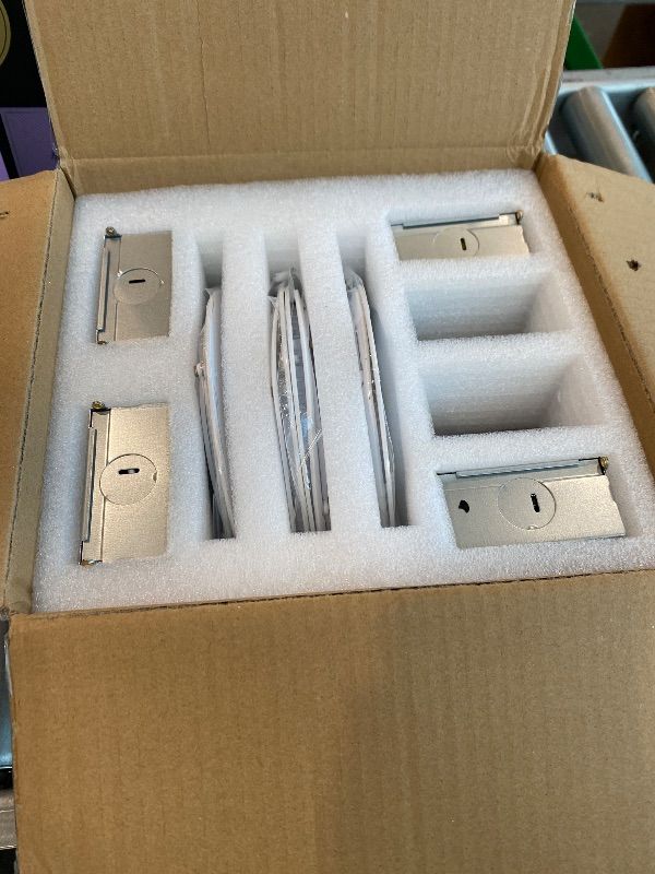 Photo 1 of [MISSING LIGHTS] Ensenior 6 Pack 6 Inch LED Recessed Light, Dimmable, 2700K-5000K 5CCT, 1200LM High Brightness, 12W 120V, Damp Rated, ERL-12X-ETL, Ultra-Thin Canless Wafer Ceiling Light - ETL & FCC & IC