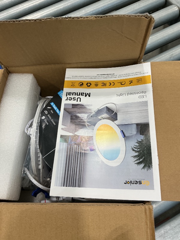 Photo 1 of [MISSING LIGHTS] Ensenior 6 Pack 6 Inch LED Recessed Light, Dimmable, 2700K-5000K 5CCT, 1200LM High Brightness, 12W 120V, Damp Rated, ERL-12X-ETL, Ultra-Thin Canless Wafer Ceiling Light - ETL & FCC & IC