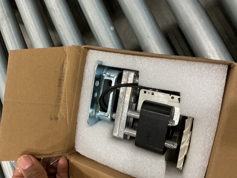 Photo 1 of 110V Auger Feed Motor Replacement Parts for Green Mountain Daniel Boone and Jim Bowie 110V Choice Pellet Grills, 5.3 RPM P-1041 Auger Fuel Drive Motor with Mounting Bracket for GMG DB/JB Choice