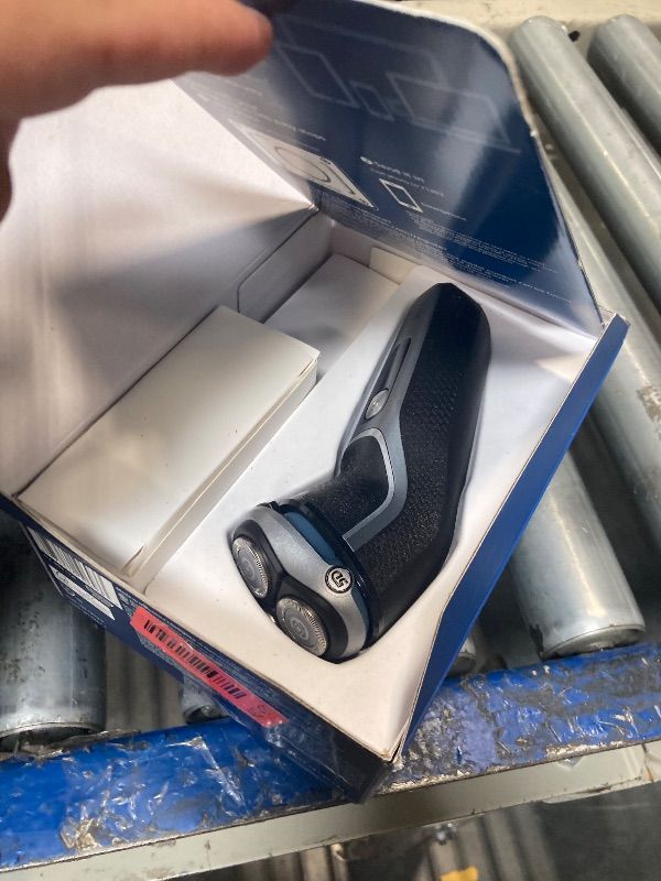 View 3 of !! MISSING PARTS!! FINAL SALE!! Philips Norelco Shaver 3900 Series, Wet and Dry Electric Shaver, P-Cap, Travel Pouch, Charging Stand, Storm Blue, Model S3341/92