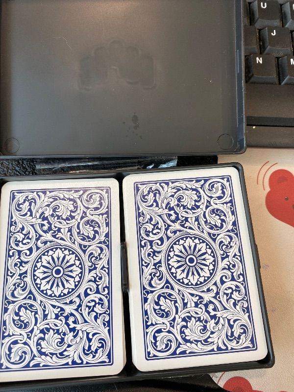 Photo 1 of [MISSING CARDS] [CARD HOLDER IS BROKEN] Copag 1546 Design 100% Plastic Playing Cards, Poker Size (Standard) Red/Blue (Jumbo Index, 1 Set)