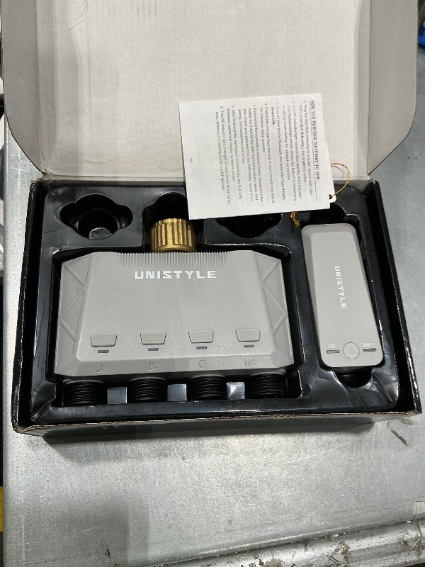 Photo 1 of ** MISSING PIECES*** [All-New 2027] 1700FT WiFi 4 Zone Water Timer for Garden Hose with Brass Inlet, Unistyle Smart Sprinkler Controller Compatible Alexa & Google Voice, WiFi Hose Timer, Auto Manual Modes for Garden Lawn
