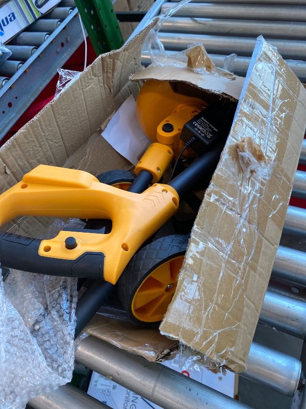 Photo 1 of [MISSING HEAD OF TOOL] Electric  Wacker Cordless with Wheels,Electric Weed Eater Battery Powered,4 in 1 Grass Trimmer/Brush Cutter/Grass Edger/Small Lawn Mower,No String Trimmer with Metal Blade,2 Battery (Yellow)