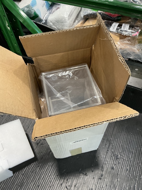 Photo 1 of 1.25 Gallon Acrylic Beverage Dispenser with Gray Metal Stand – Cold Drink Server with Ice Chamber & Stainless Steel Spigot