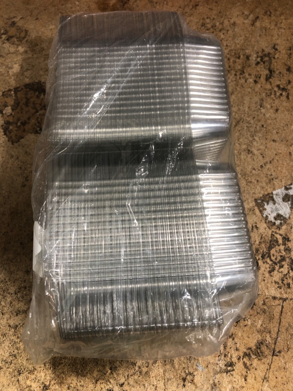 Photo 1 of 100 Pcs Clear Hinged Plastic Containers with Lids,Individual Cake Slice Containers,Square Plastic Food Container,Disposable Clamshell Take Out Containers for Cakes,Cookies,Pasta,Sandwiches,Salad