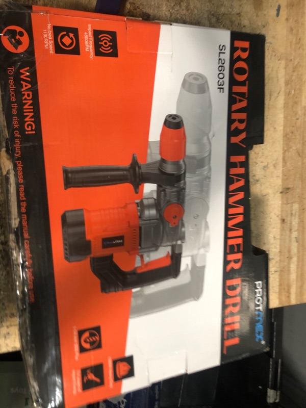 View 2 of 1-1/4 Inch SDS-Plus 13 Amp Heavy Duty Rotary Hammer Drill with Safety Clutch 3 Functions, Vibration Control, for Floor Tile Removal, Concrete Breaker, Including Grease, Chisels & Drill Bits