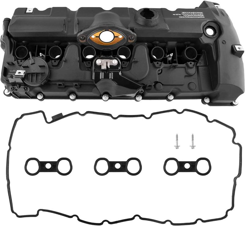 Photo 1 of 11127552281 Engine Valve Cover with PCV Valve, Gasket & Bolts Compatible with BMW N52 E70 E82 E90 E91 Z4 X3 X5 128i 328i 528i 11127552281,11127582245