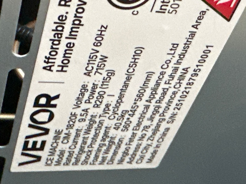 Photo 1 of USED/DAMAGED*
VEVOR BF500 Commercial Ice Maker Head