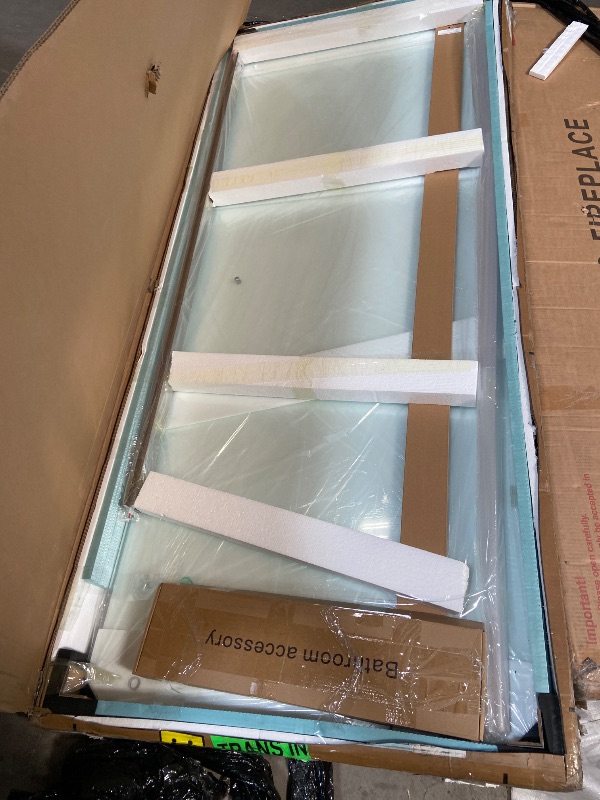 Photo 1 of **MISSING PIECES, FOR PARTS ONLY** Aurisal Frameless Sliding Shower Door, 56-60" W x 76" H, Brushed Nickel