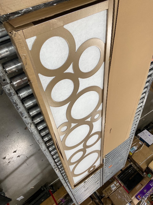 View 3 of ***MINOR DAMAGE***Roundhill Furniture Arvada 4-Panel Wood Room Divider, Gold