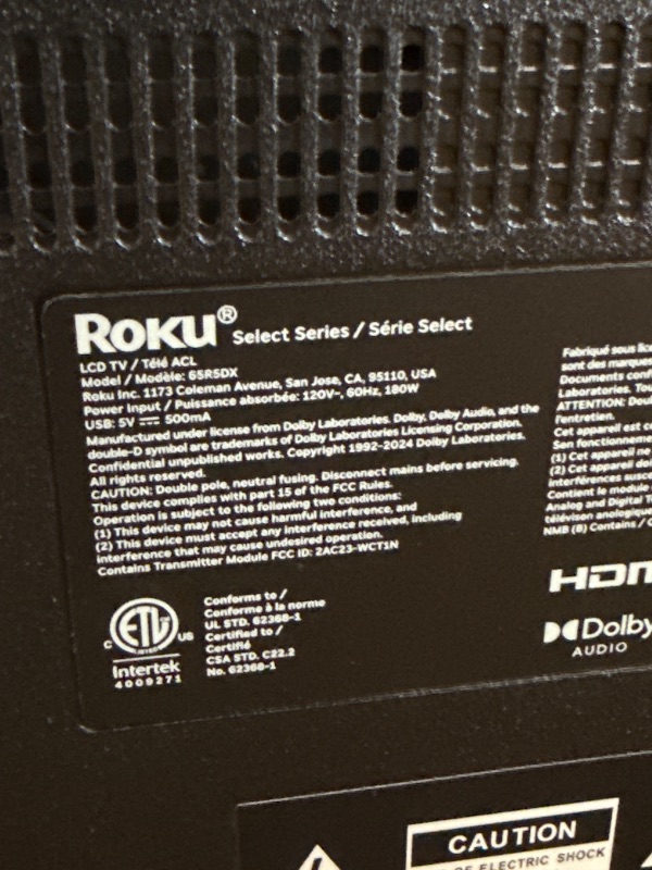 View 3 of ***Parts Only*** Roku 65-Inch Select Series Smart TV 2026-4K (2160p) QLED TV
