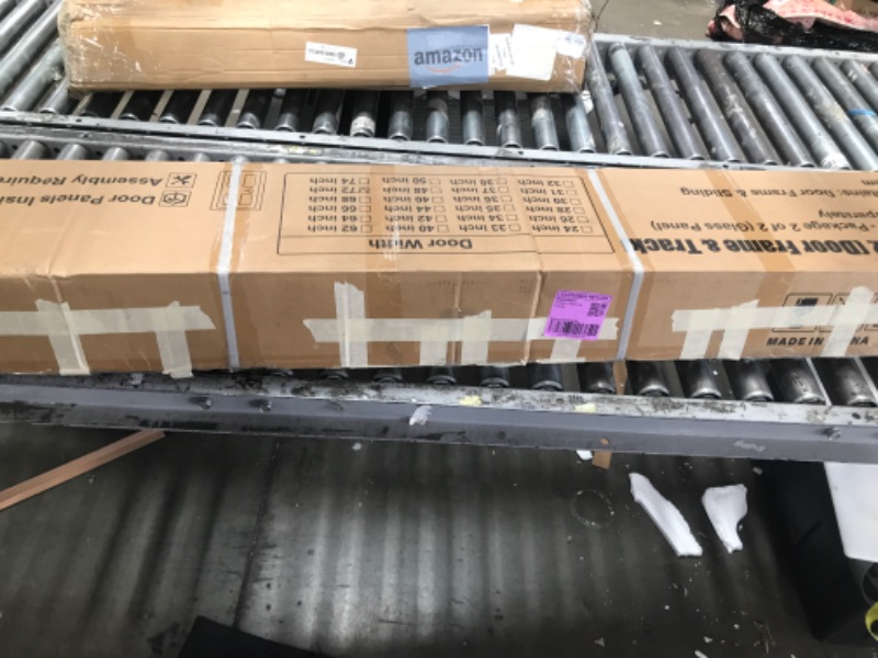 Photo 1 of ************INCOMPLETE ITEM, THIS IS ONLY BOX #1 OUT OF 2 TOTAL************
SMARTSTANDARD Sliding Barn Door 72x80 Inch with Frosted Glass