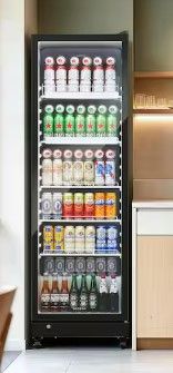 24 in. 14 cu. ft. Commercial Upright Display Refrigerator Glass Door Merchandiser with LED Lighting in Black