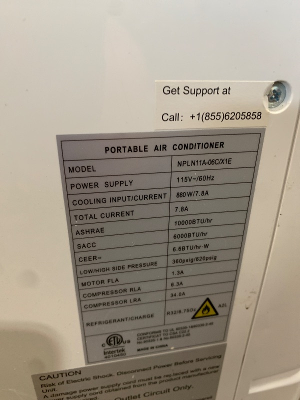 View 6 of *NONFUNCTIONAL* Garvee 10000 BTU Portable Air Conditioner - Gray