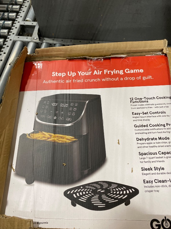 View 3 of **NEEDS NEW BASKET***Gourmia 7 Qt Air Fryer - Black, LED Display, 12 Presets